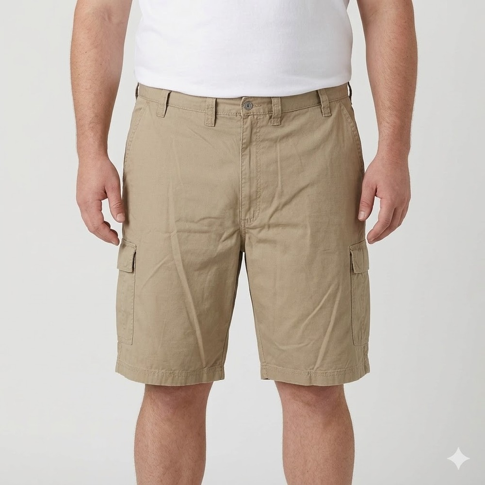 Wrangler Authentics Men's Cargo Shorts Size 46 Khaki Cotton Casual Pockets